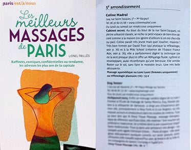 couverture du livre les meilleurs de massages de paris coline madral